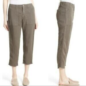 Joie Yvonette Straight Leg Crop Linen Pants